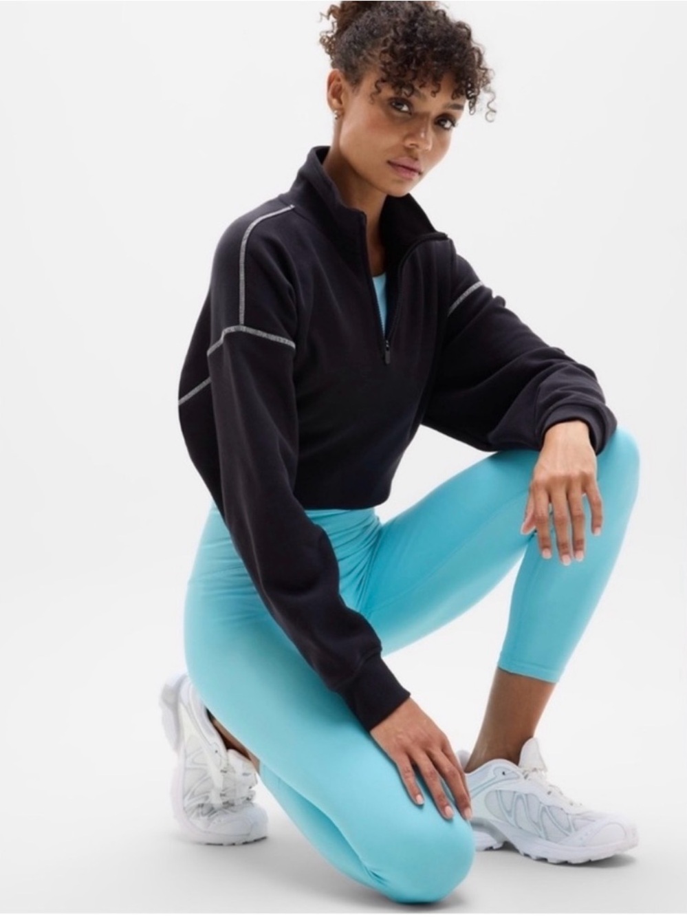 Athleta Aqua Blue Ultra High Rise Elation 7/8 Tight leggings M - Picture 2 of 8